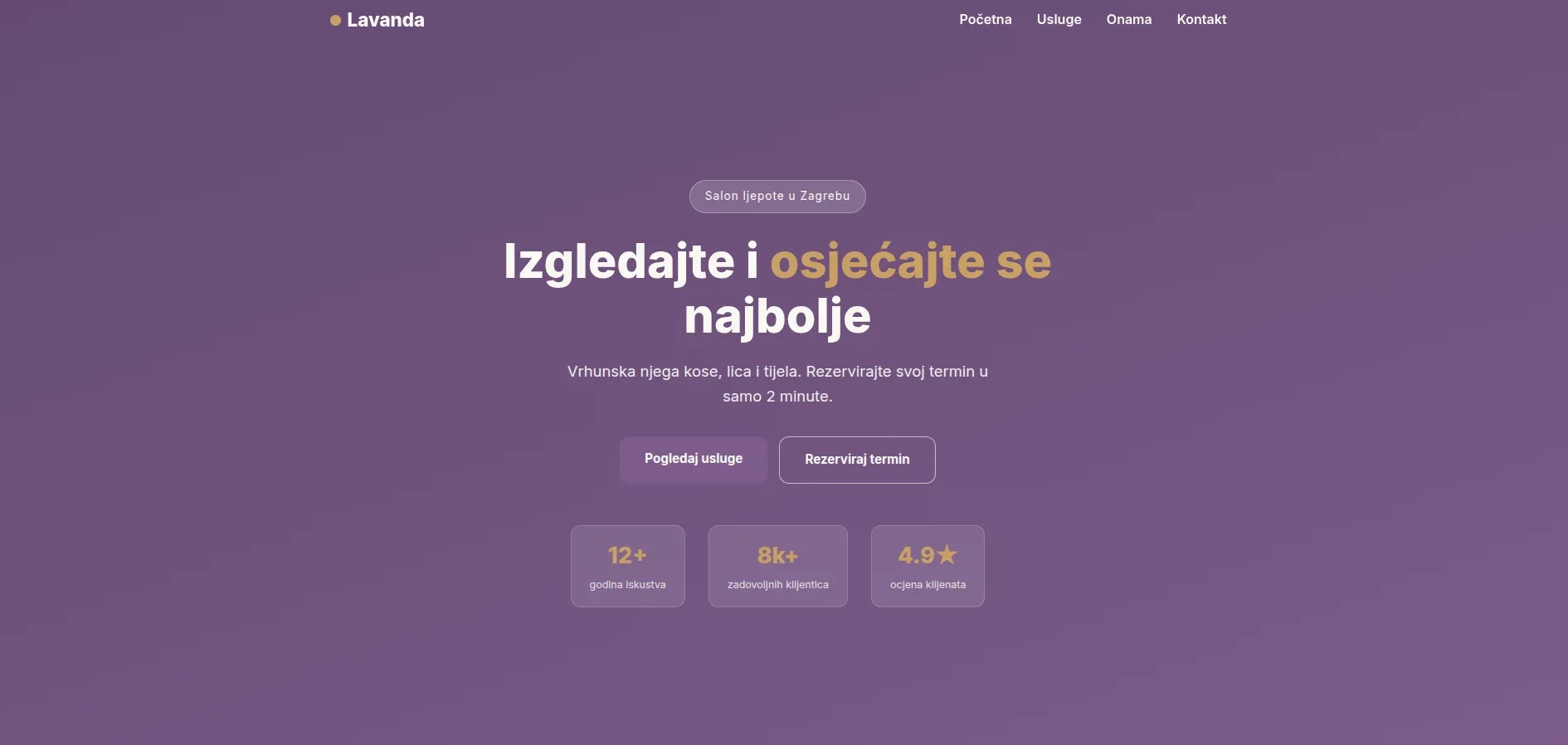 Lavanda salon ljepote – web prezentacija